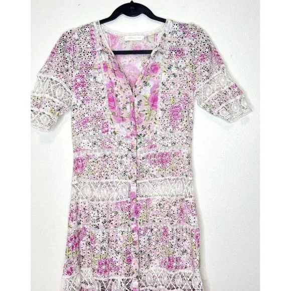 Love Shack Fancy Carmie Victorian Maxi Dress Floral Lace Size 6 - Picture 9 of 10